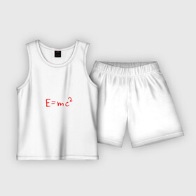 Детская пижама с шортами хлопок с принтом EMC2 в Белгороде,  |  | Тематика изображения на принте: e mc 2 | emc 2 | school | знаменитые формулы | физика | формулы | школа | эйнштейн
