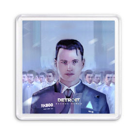 Магнит 55*55 с принтом Detroit become human в Белгороде, Пластик | Размер: 65*65 мм; Размер печати: 55*55 мм | connor | cyberlife | detroit become human | deviant | kara | markus | ps4 | rk800 |  detroit: become human | детроит | детроит: стать человеком | игры | кара | коннор | конор | кэра | маркус | пиратs | эксклюзив