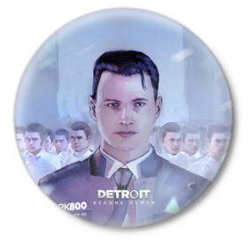 Значок с принтом Detroit become human в Белгороде,  металл | круглая форма, металлическая застежка в виде булавки | Тематика изображения на принте: connor | cyberlife | detroit become human | deviant | kara | markus | ps4 | rk800 |  detroit: become human | детроит | детроит: стать человеком | игры | кара | коннор | конор | кэра | маркус | пиратs | эксклюзив