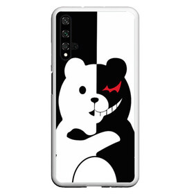 Чехол для Honor 20 с принтом MONOKUMA в Белгороде, Силикон | Область печати: задняя сторона чехла, без боковых панелей | anime | bear | black  white | minomi | monokuma | pink | rabbit | school | аниме | главарь | миноми | монокума | черно белый | школа