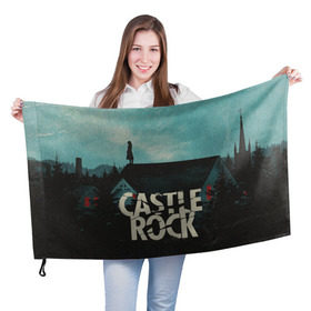 Флаг 3D с принтом Castle Rock в Белгороде, 100% полиэстер | плотность ткани — 95 г/м2, размер — 67 х 109 см. Принт наносится с одной стороны | castle rock | hulu | билл скарсгард | дж.дж. абрамс | касл рок | кубик в кубе | стивен кинг | шоушенк