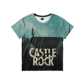 Детская футболка 3D с принтом Castle Rock в Белгороде, 100% гипоаллергенный полиэфир | прямой крой, круглый вырез горловины, длина до линии бедер, чуть спущенное плечо, ткань немного тянется | castle rock | hulu | билл скарсгард | дж.дж. абрамс | касл рок | кубик в кубе | стивен кинг | шоушенк