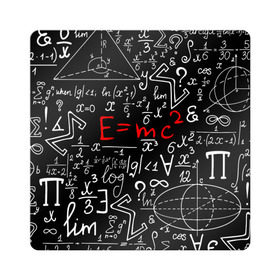 Магнит виниловый Квадрат с принтом ФОРМУЛЫ ФИЗИКА в Белгороде, полимерный материал с магнитным слоем | размер 9*9 см, закругленные углы | e mc 2 | emc 2 | school | знаменитые формулы | физика | формулы | школа | эйнштейн