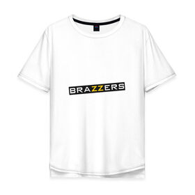 Мужская футболка хлопок Oversize с принтом Лучший сотрудник Brazzers в Белгороде, 100% хлопок | свободный крой, круглый ворот, “спинка” длиннее передней части | Тематика изображения на принте: brazzers | xxx | бразерс | браззерз | лучший сотрудник brazzers