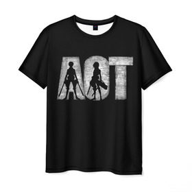 Мужская футболка 3D с принтом Атака Титанов (4) в Белгороде, 100% полиэфир | прямой крой, круглый вырез горловины, длина до линии бедер | anime | attack | attack on titan | titan | атака | атака титанов | бой | титан