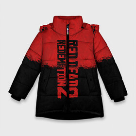 Зимняя куртка для девочек 3D с принтом RED DEAD REDEMPTION 2 в Белгороде, ткань верха — 100% полиэстер; подклад — 100% полиэстер, утеплитель — 100% полиэстер. | длина ниже бедра, удлиненная спинка, воротник стойка и отстегивающийся капюшон. Есть боковые карманы с листочкой на кнопках, утяжки по низу изделия и внутренний карман на молнии. 

Предусмотрены светоотражающий принт на спинке, радужный светоотражающий элемент на пуллере молнии и на резинке для утяжки. | gamer | gun | logo | play | player | rdr2 | red dead redemption 2 | rockstar | western | вестерн | ковбои | компьютерные игры 2019 | криминал | лого | рокстар