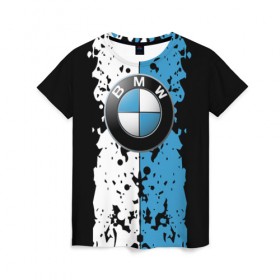 Женская футболка 3D с принтом BMW sign в Белгороде, 100% полиэфир ( синтетическое хлопкоподобное полотно) | прямой крой, круглый вырез горловины, длина до линии бедер | auto | bmw | logo | автомобиль | бмв | логотип | машина | эмблема