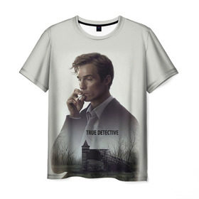 Мужская футболка 3D с принтом True Detective в Белгороде, 100% полиэфир | прямой крой, круглый вырез горловины, длина до линии бедер | true detective | вуди харрельсон | детектив | криминал | мистика | настоящий детектив | сериал