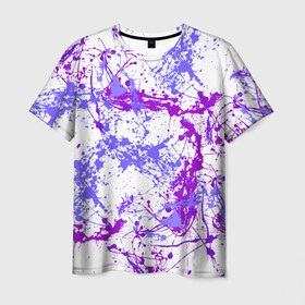 Мужская футболка 3D с принтом Краски в Белгороде, 100% полиэфир | прямой крой, круглый вырез горловины, длина до линии бедер | арт | брызги красок | краски | текстура