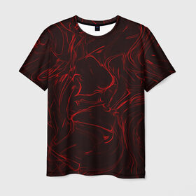 Мужская футболка 3D с принтом Кровавые разводы в Белгороде, 100% полиэфир | прямой крой, круглый вырез горловины, длина до линии бедер | абстракция красок | брызги красок | живопис | краска | потертость красок | черно белый