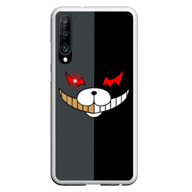 Чехол для Honor P30 с принтом KUROKUMA x MONOKUMA в Белгороде, Силикон | Область печати: задняя сторона чехла, без боковых панелей | anime | bear | black  white | danganronpa | kurokuma | monodam | monokuma | monomi | monotaro | pink | rabbit | school | shirokuma | аниме | главарь | мoноми | монокума | черно белый | школа