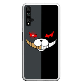 Чехол для Honor 20 с принтом KUROKUMA x MONOKUMA в Белгороде, Силикон | Область печати: задняя сторона чехла, без боковых панелей | anime | bear | black  white | danganronpa | kurokuma | monodam | monokuma | monomi | monotaro | pink | rabbit | school | shirokuma | аниме | главарь | мoноми | монокума | черно белый | школа