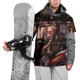 Накидка на куртку 3D с принтом Mikasa Ackerman в Белгороде, 100% полиэстер |  | Тематика изображения на принте: 