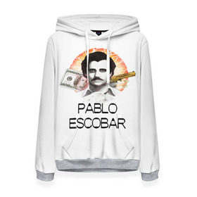 Женская толстовка 3D с принтом Pablo Escobar в Белгороде, 100% полиэстер  | двухслойный капюшон со шнурком для регулировки, мягкие манжеты на рукавах и по низу толстовки, спереди карман-кенгуру с мягким внутренним слоем. | escobar | loving pablo | эскобар