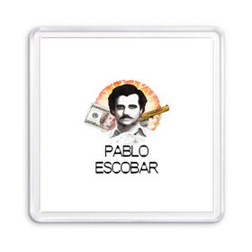 Магнит 55*55 с принтом Pablo Escobar в Белгороде, Пластик | Размер: 65*65 мм; Размер печати: 55*55 мм | escobar | loving pablo | эскобар