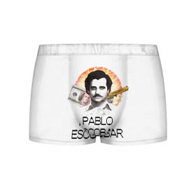Мужские трусы 3D с принтом Pablo Escobar в Белгороде, 50% хлопок, 50% полиэстер | классическая посадка, на поясе мягкая тканевая резинка | Тематика изображения на принте: escobar | loving pablo | эскобар