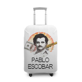 Чехол для чемодана 3D с принтом Pablo Escobar в Белгороде, 86% полиэфир, 14% спандекс | двустороннее нанесение принта, прорези для ручек и колес | escobar | loving pablo | эскобар