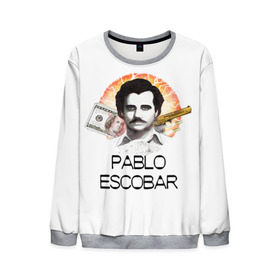 Мужской свитшот 3D с принтом Pablo Escobar в Белгороде, 100% полиэстер с мягким внутренним слоем | круглый вырез горловины, мягкая резинка на манжетах и поясе, свободная посадка по фигуре | escobar | loving pablo | эскобар