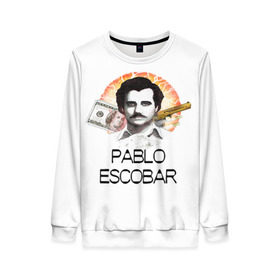 Женский свитшот 3D с принтом Pablo Escobar в Белгороде, 100% полиэстер с мягким внутренним слоем | круглый вырез горловины, мягкая резинка на манжетах и поясе, свободная посадка по фигуре | escobar | loving pablo | эскобар