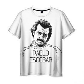 Мужская футболка 3D с принтом Pablo Escobar в Белгороде, 100% полиэфир | прямой крой, круглый вырез горловины, длина до линии бедер | escobar | loving pablo | эскобар