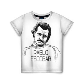 Детская футболка 3D с принтом Pablo Escobar в Белгороде, 100% гипоаллергенный полиэфир | прямой крой, круглый вырез горловины, длина до линии бедер, чуть спущенное плечо, ткань немного тянется | Тематика изображения на принте: escobar | loving pablo | эскобар