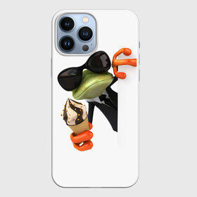 Чехол для iPhone 13 Pro Max с принтом АГЕНТ ЛЕГУШАЧ | AGENT FROG в Белгороде,  |  | Тематика изображения на принте: агент | легушач | лягушка | мороженное