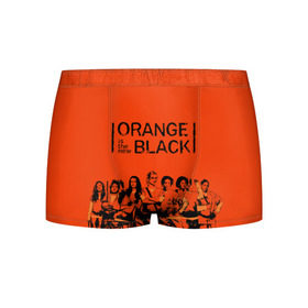 Мужские трусы 3D с принтом ORANGE IS THE NEW BLACK в Белгороде, 50% хлопок, 50% полиэстер | классическая посадка, на поясе мягкая тканевая резинка | Тематика изображения на принте: orange is the new black | оранжевый  хит сезона