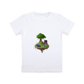 Детская футболка хлопок с принтом Парящий остров в Белгороде, 100% хлопок | круглый вырез горловины, полуприлегающий силуэт, длина до линии бедер | 