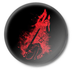 Значок с принтом BERSERK в Белгороде,  металл | круглая форма, металлическая застежка в виде булавки | anime | berserk | heroes | knight | manga | аниме | берсерк | герои | манга | рыцарь