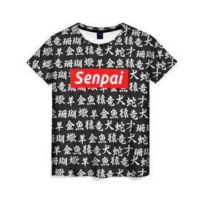 Женская футболка 3D с принтом СЕМПАЙ - SENPAI в Белгороде, 100% полиэфир ( синтетическое хлопкоподобное полотно) | прямой крой, круглый вырез горловины, длина до линии бедер | ahegao | anime | kawai | kowai | oppai | otaku | senpai | sugoi | waifu | weeaboo | yandere | аниме | ахегао | вайфу | виабу | каваи | ковай | культура | отаку | сенпай | сугои | тренд | яндере
