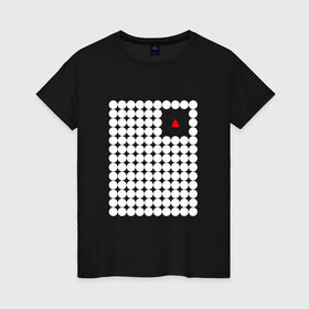 Женская футболка хлопок с принтом Взаперти в Белгороде, 100% хлопок | прямой крой, круглый вырез горловины, длина до линии бедер, слегка спущенное плечо | круги | минимализм | треугольник