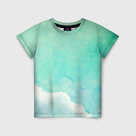 Детская футболка 3D с принтом Облако в Белгороде, 100% гипоаллергенный полиэфир | прямой крой, круглый вырез горловины, длина до линии бедер, чуть спущенное плечо, ткань немного тянется | абстракт | вектор | звезды | зеленый | красиво | небо | облако | синий | узор