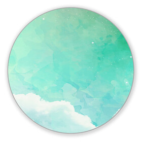 Коврик для мышки круглый с принтом Облако в Белгороде, резина и полиэстер | круглая форма, изображение наносится на всю лицевую часть | Тематика изображения на принте: абстракт | вектор | звезды | зеленый | красиво | небо | облако | синий | узор
