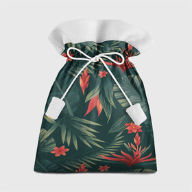 Подарочный 3D мешок с принтом Тропики в Белгороде, 100% полиэстер | Размер: 29*39 см | Тематика изображения на принте: вектор | джунгли | дизайн | зеленый | красиво | красный | лес | лето | папоротник | тропики | тропические листья