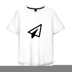 Мужская футболка хлопок Oversize с принтом Самолетик в Белгороде, 100% хлопок | свободный крой, круглый ворот, “спинка” длиннее передней части | геометрия | иконка | минимализм | самолетик | сообщение | треугольники | ярлык