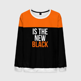 Мужской свитшот 3D с принтом ORANGE IS THE NEW BLACK в Белгороде, 100% полиэстер с мягким внутренним слоем | круглый вырез горловины, мягкая резинка на манжетах и поясе, свободная посадка по фигуре | Тематика изображения на принте: orange is the new black