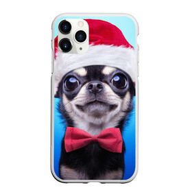 Чехол для iPhone 11 Pro матовый с принтом рождество в Белгороде, Силикон |  | dog | happy new year | бантик | взгляд | глаза | новый год | пинчер | праздник | санта клаус | собака | той терьер