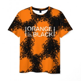 Мужская футболка 3D с принтом ORANGE IS THE NEW BLACK в Белгороде, 100% полиэфир | прямой крой, круглый вырез горловины, длина до линии бедер | Тематика изображения на принте: orange is the new black