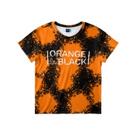 Детская футболка 3D с принтом ORANGE IS THE NEW BLACK в Белгороде, 100% гипоаллергенный полиэфир | прямой крой, круглый вырез горловины, длина до линии бедер, чуть спущенное плечо, ткань немного тянется | Тематика изображения на принте: orange is the new black