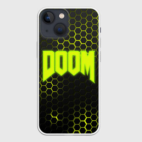 Чехол для iPhone 13 mini с принтом DOOM в Белгороде,  |  | devil | doom | hell | mark of the doom slayer | slayer | ад | гарнил | дум | знаки | иероглифы | компьютерные игры 2019 | преисподняя | символ | солдат