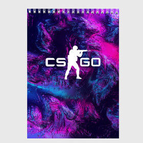 Скетчбук с принтом CS GO HYPER BEAST LANDSCAPE в Белгороде, 100% бумага
 | 48 листов, плотность листов — 100 г/м2, плотность картонной обложки — 250 г/м2. Листы скреплены сверху удобной пружинной спиралью | Тематика изображения на принте: action | astralis | awp | counter strike | cs go | cs go global offensive | cybersport | game | gamer | hyper beast | shooter | skin | team liquid | киберспорт | оружие | скины