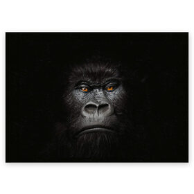 Поздравительная открытка с принтом Горилла 3D в Белгороде, 100% бумага | плотность бумаги 280 г/м2, матовая, на обратной стороне линовка и место для марки
 | горилла | животные | обезьянка