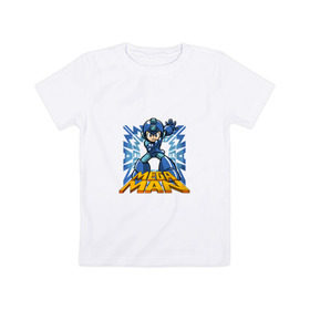 Детская футболка хлопок с принтом Megaman в Белгороде, 100% хлопок | круглый вырез горловины, полуприлегающий силуэт, длина до линии бедер | 