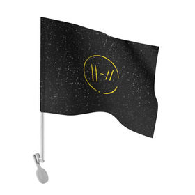Флаг для автомобиля с принтом TOP BLACK SPACE в Белгороде, 100% полиэстер | Размер: 30*21 см | 21 pilots | 21p | music | rock | top | trench | twenty one pilots | группа | музыка | рок