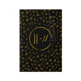 Обложка для паспорта матовая кожа с принтом TWENTY ONE PILOTS TOP в Белгороде, натуральная матовая кожа | размер 19,3 х 13,7 см; прозрачные пластиковые крепления | 21 pilots | 21p | music | rock | top | trench | twenty one pilots | группа | музыка | рок