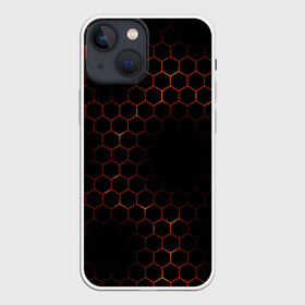 Чехол для iPhone 13 mini с принтом СТАЛЬНАЯ БРОНЯ в Белгороде,  |  | geometry | orange | steel | texture | yellow | абстракция | броня | геометрия | защита | костюм | соты | сталь | текстура | цветные