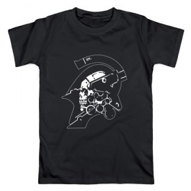Мужская футболка хлопок с принтом DEATH STRANDING в Белгороде, 100% хлопок | прямой крой, круглый вырез горловины, длина до линии бедер, слегка спущенное плечо. | kojima productions | кодзима | кодзима продакшн