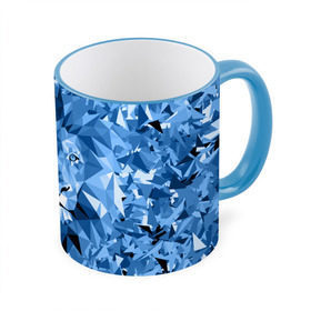 Кружка 3D с принтом Сине-бело-голубой лев в Белгороде, керамика | ёмкость 330 мл | fczp | spb | zenit | белый | геометрия | зенит | питер | санкт петербург | синий | спб | треугольники