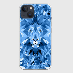 Чехол для iPhone 13 с принтом Сине бело голубой лев в Белгороде,  |  | fczp | spb | zenit | белый | геометрия | зенит | питер | санкт петербург | синий | спб | треугольники