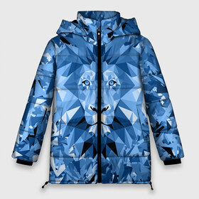 Женская зимняя куртка 3D с принтом Сине-бело-голубой лев в Белгороде, верх — 100% полиэстер; подкладка — 100% полиэстер; утеплитель — 100% полиэстер | длина ниже бедра, силуэт Оверсайз. Есть воротник-стойка, отстегивающийся капюшон и ветрозащитная планка. 

Боковые карманы с листочкой на кнопках и внутренний карман на молнии | fczp | spb | zenit | белый | геометрия | зенит | питер | санкт петербург | синий | спб | треугольники